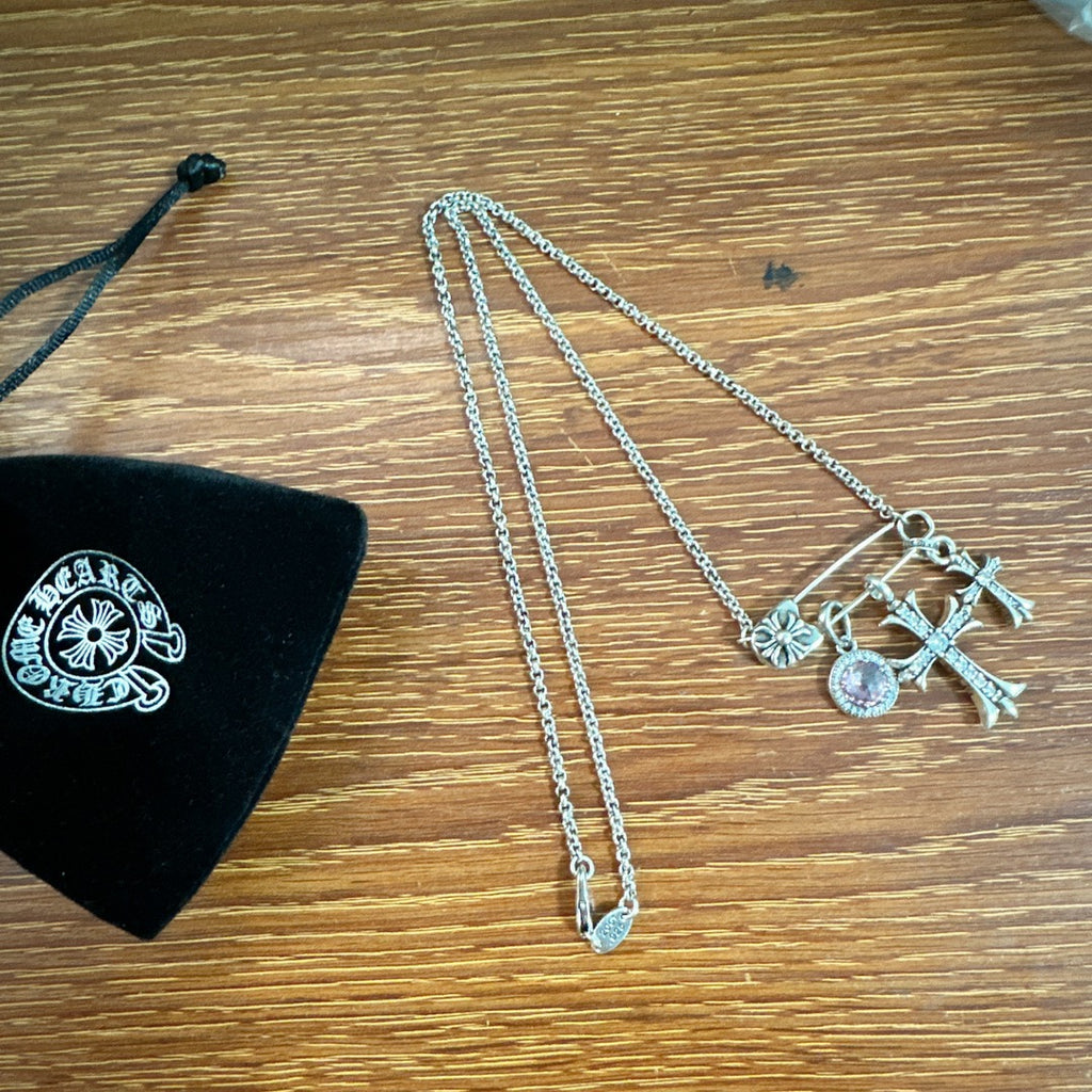 Chrome Hearts Safety Pin Cross Necklace - album image 1
