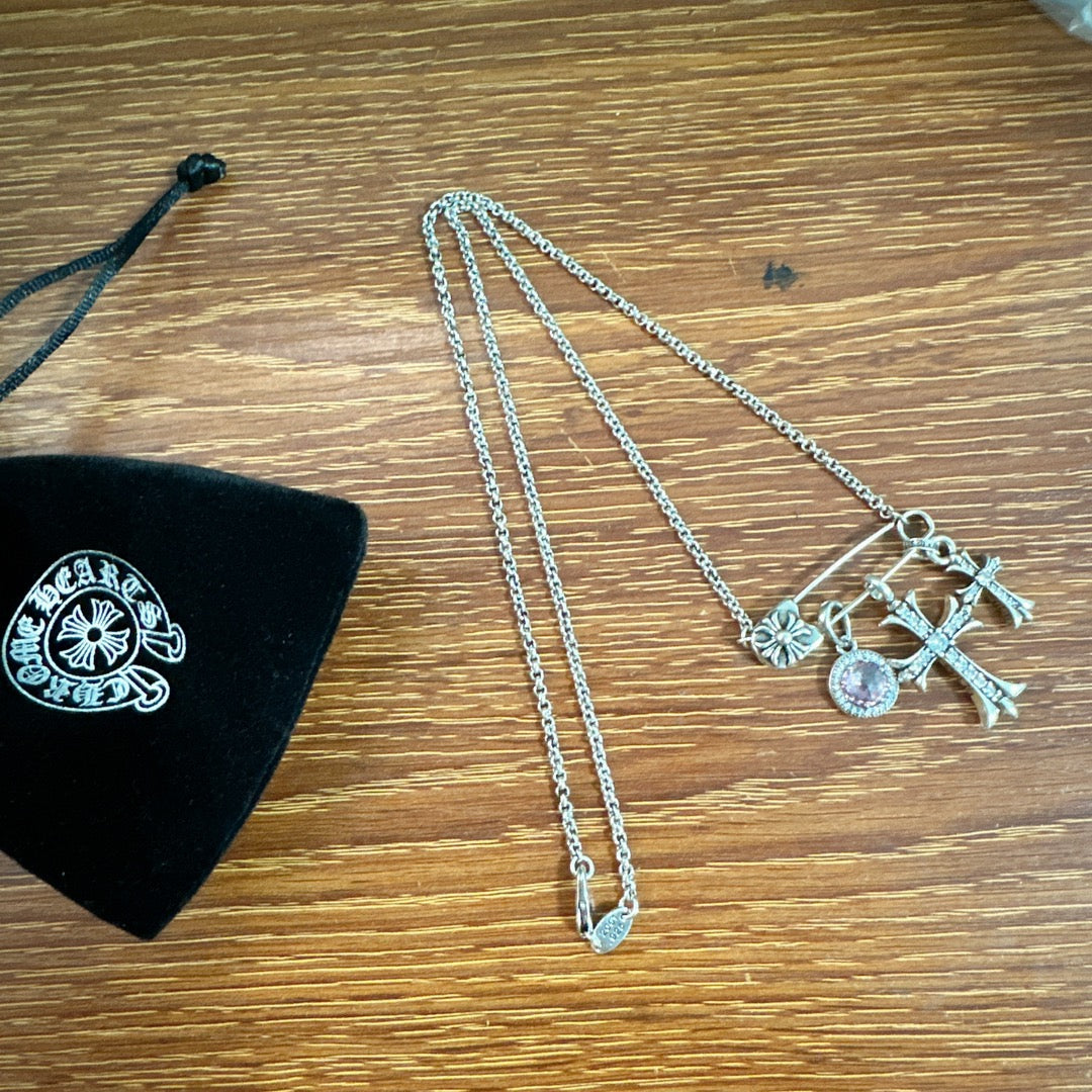Chrome Hearts Safety Pin Cross Necklace - album image 1