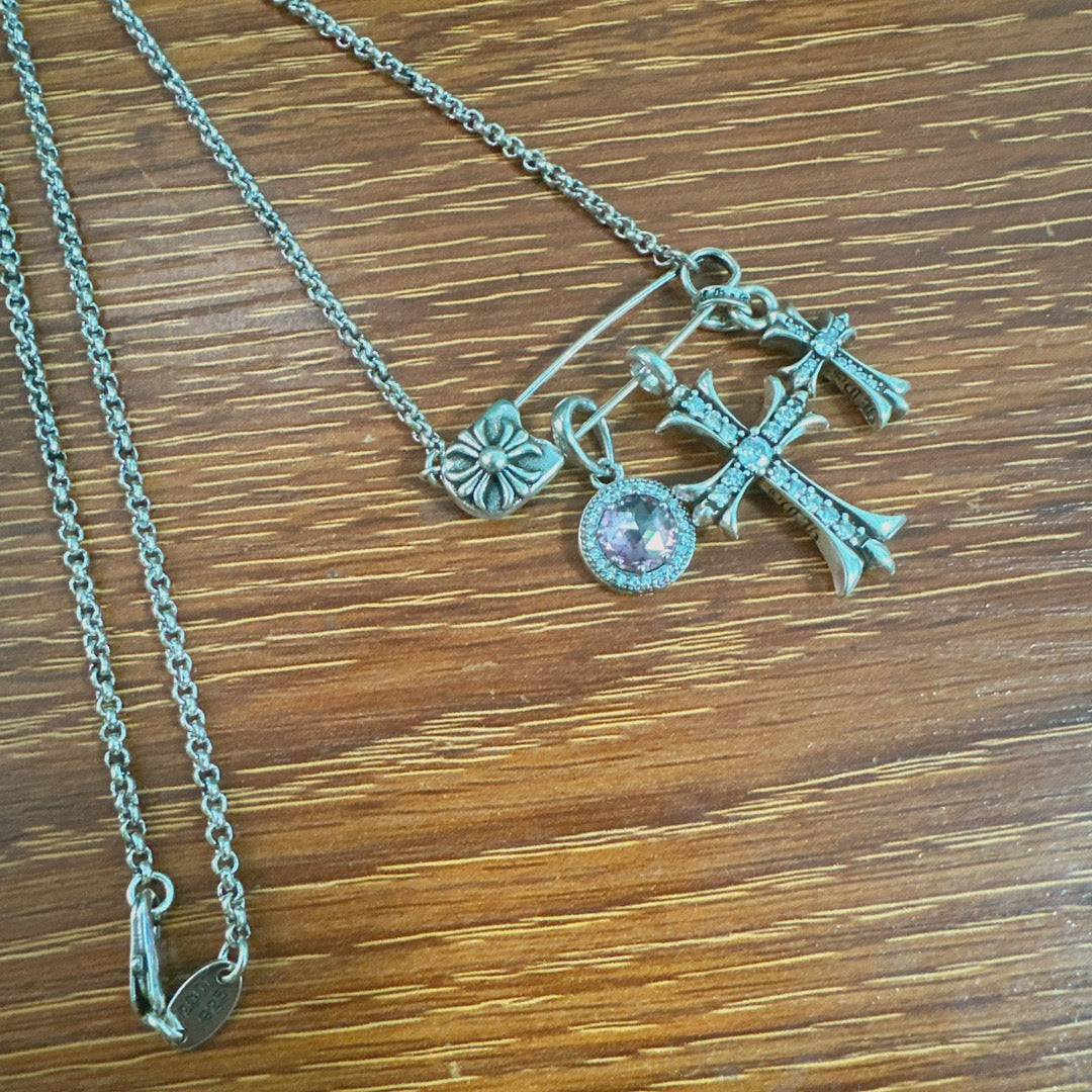 Chrome Hearts Safety Pin Cross Necklace - album image 3