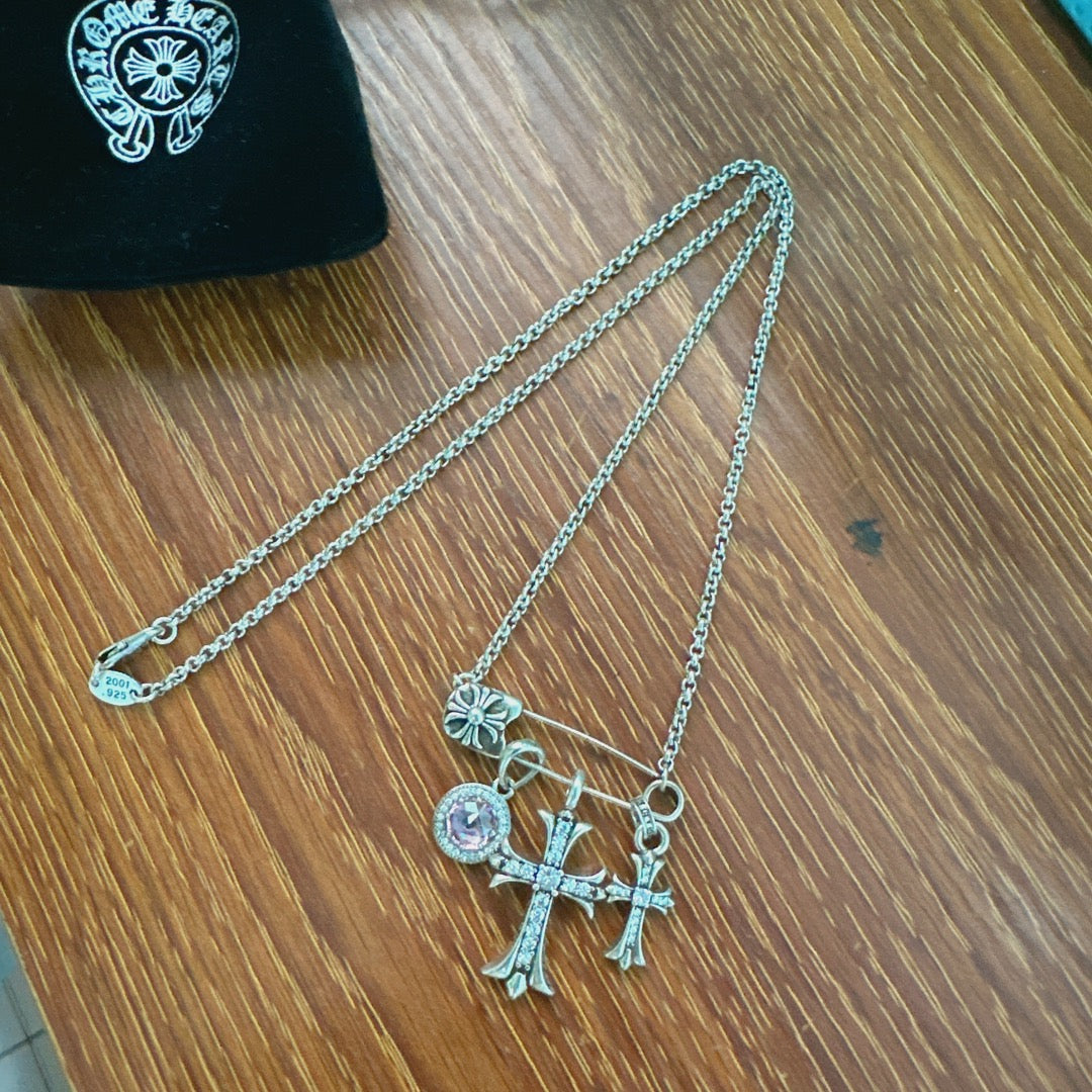 Chrome Hearts Safety Pin Cross Necklace - album image 4
