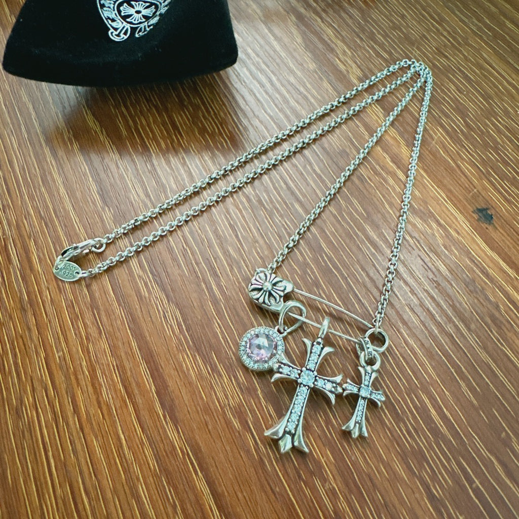Chrome Hearts Safety Pin Cross Necklace - album image 2