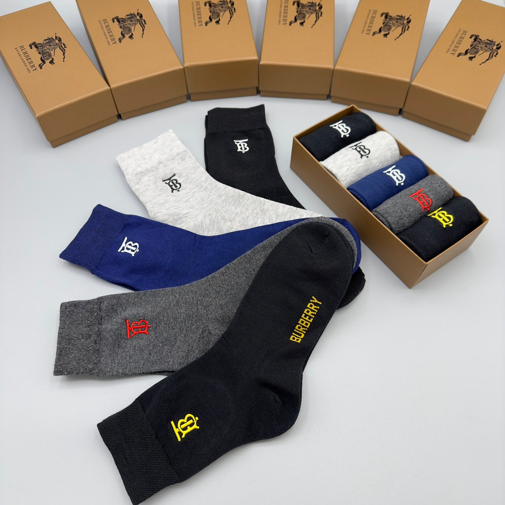 Burberry tb wordmark crew crew socks - view 3
