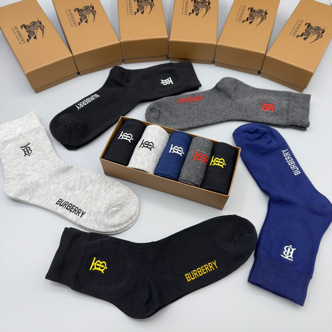 Burberry tb wordmark crew crew socks - view 4