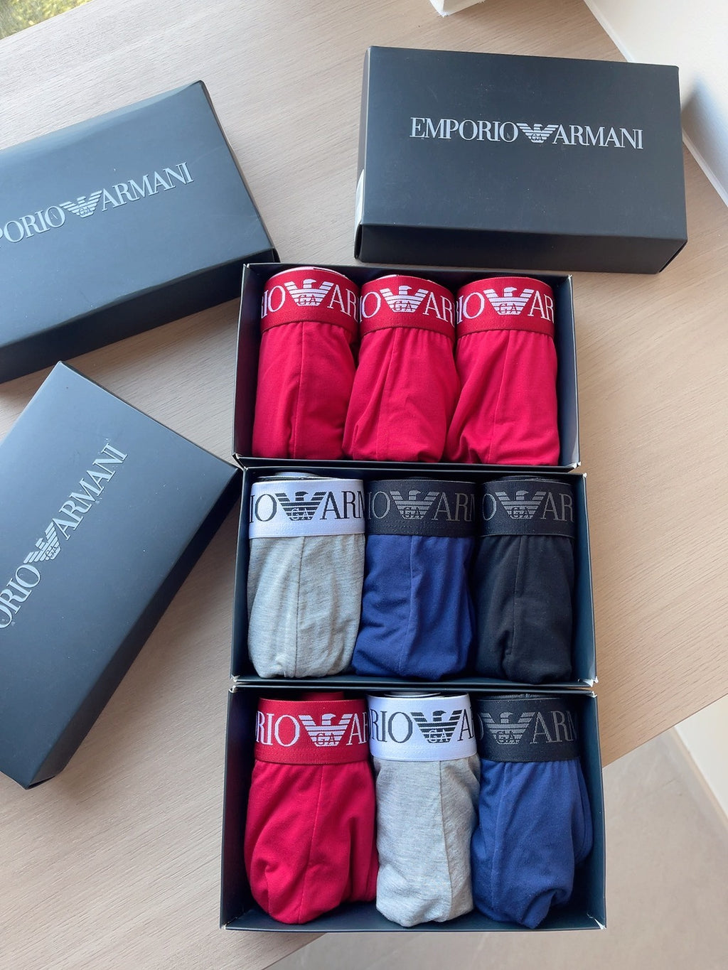 Emporio Armani contrast logo waistband trunks, image 2