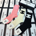 Chanel large contrast double c crew socks - view 1