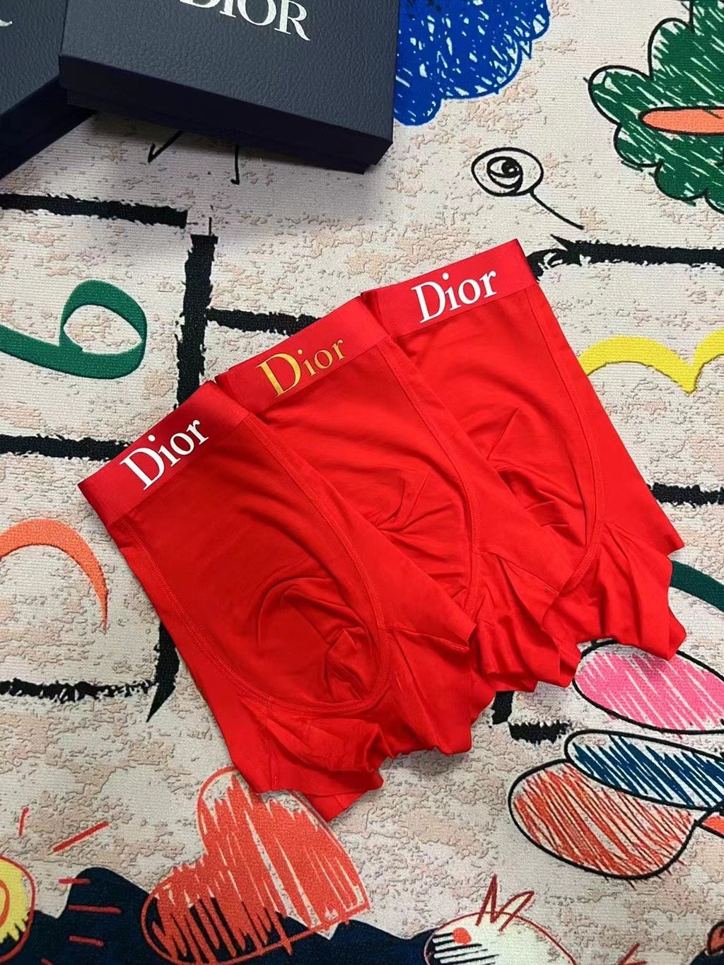 Dior red mixed motifs boxer briefs - view 6