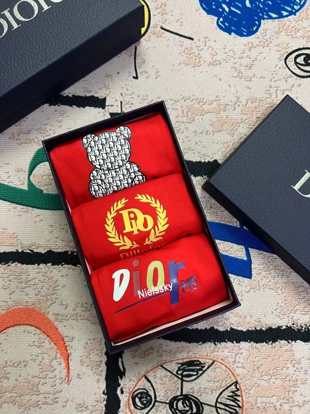 Dior red mixed motifs boxer briefs - view 9