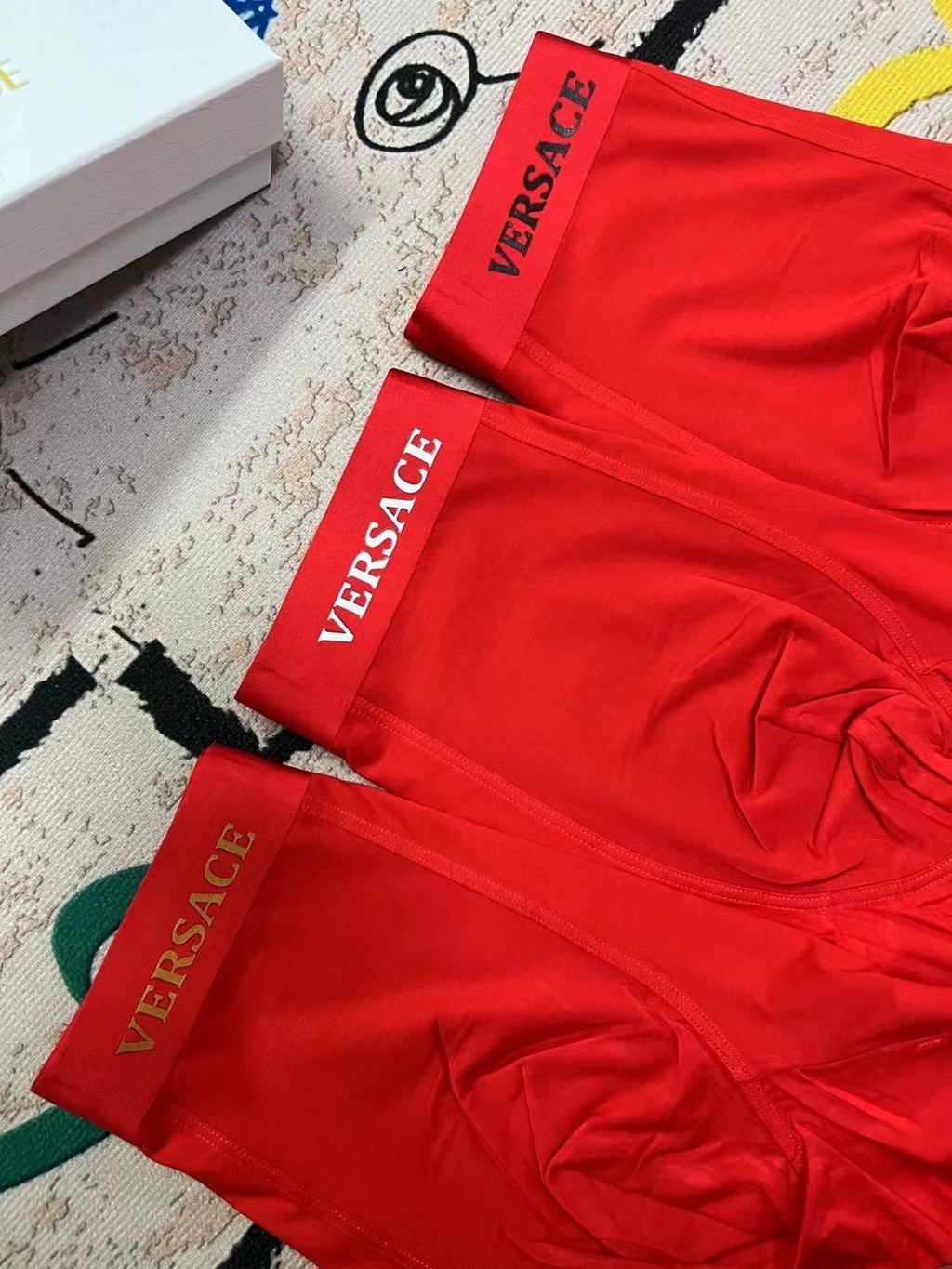 Versace red minimal wordmark boxer briefs - view 5