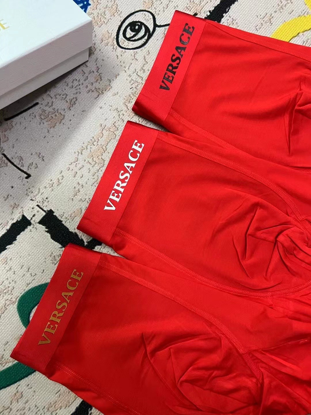 Versace red minimal wordmark boxer briefs - view 5
