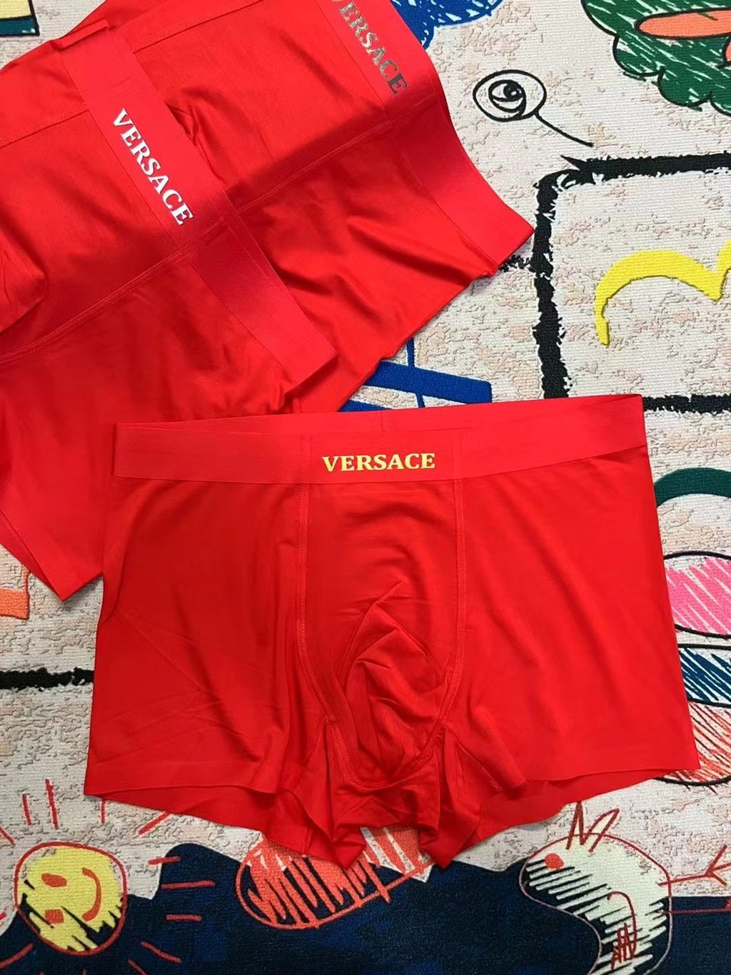 Versace red minimal wordmark boxer briefs - view 7