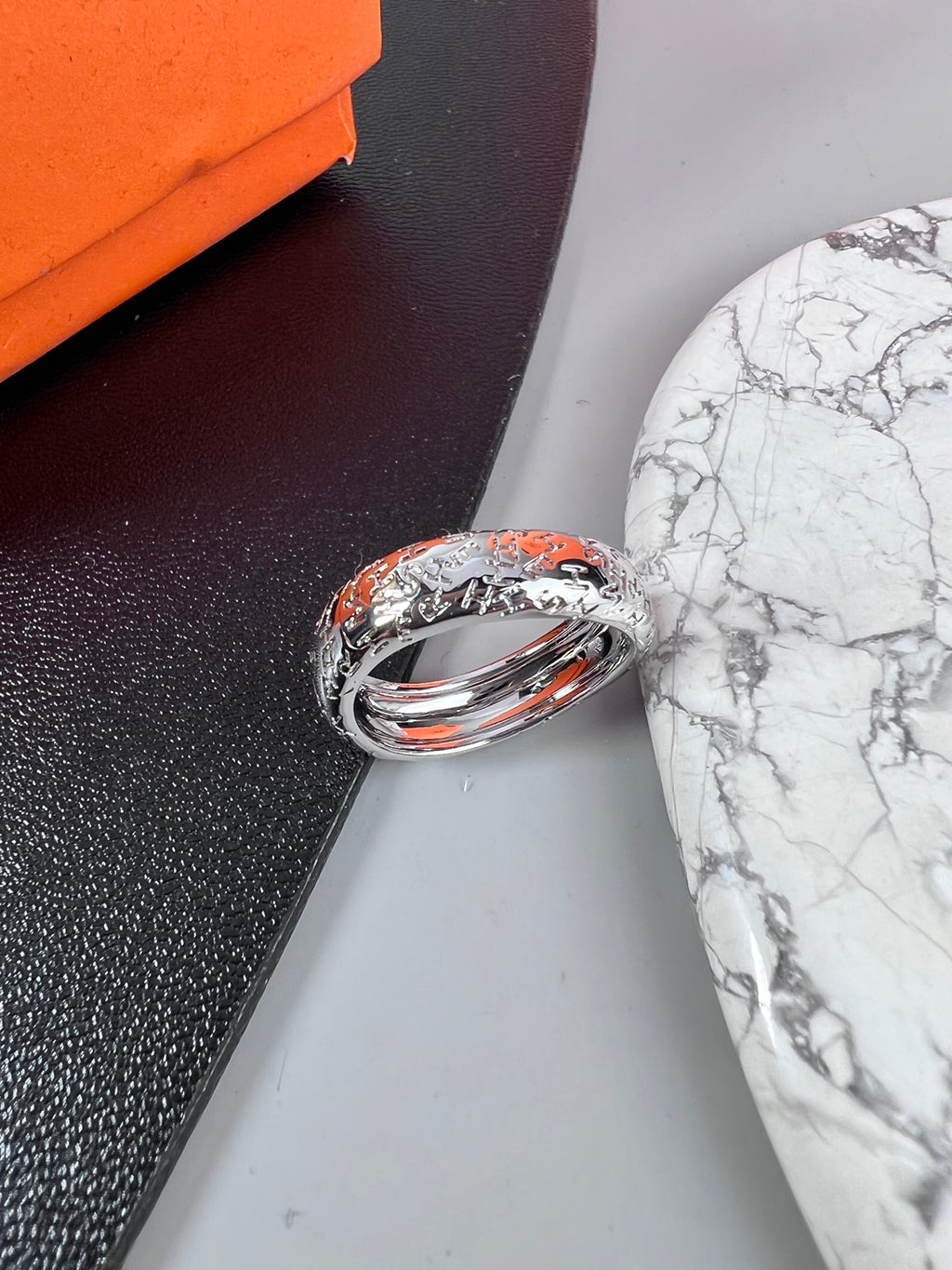 Hermès Silver-Tone Sculptural Band Ring - album image 2