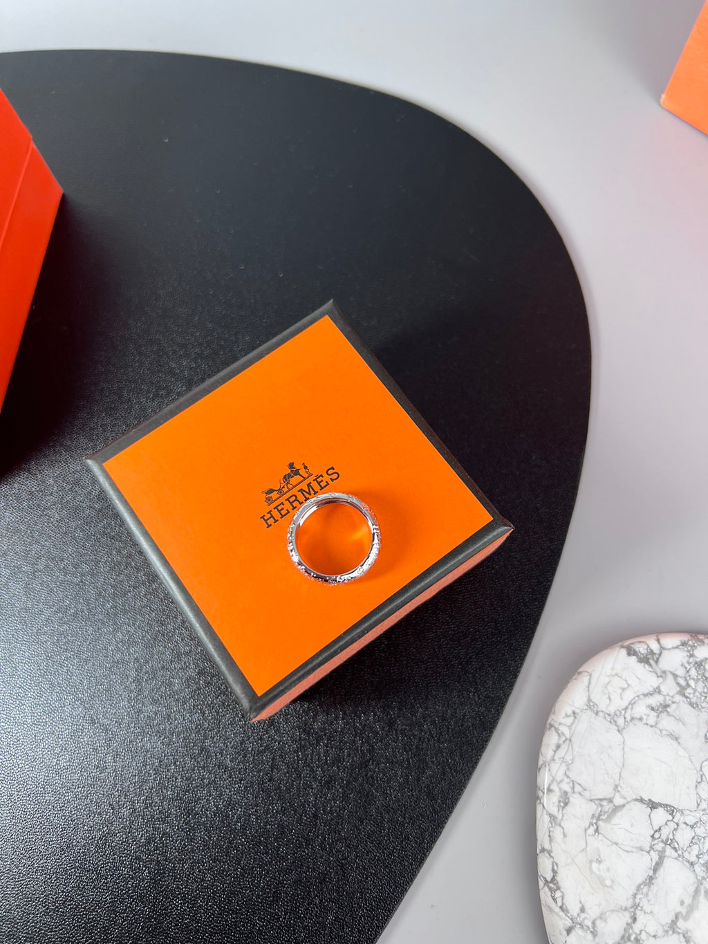 Hermès Silver-Tone Sculptural Band Ring - album image 3