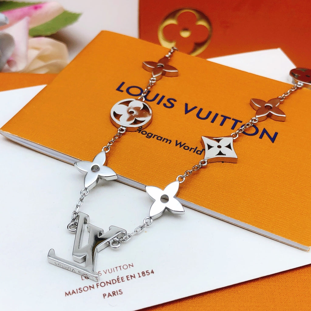 Louis Vuitton Silver-Tone Monogram Necklace - album image 4
