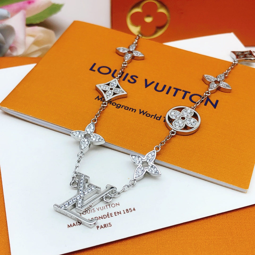 Louis Vuitton Silver-Tone Monogram Necklace - album image 2