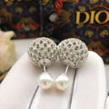 Dior Silver-Tone Openwork Orb Pearl-Look Earrings - product image 1