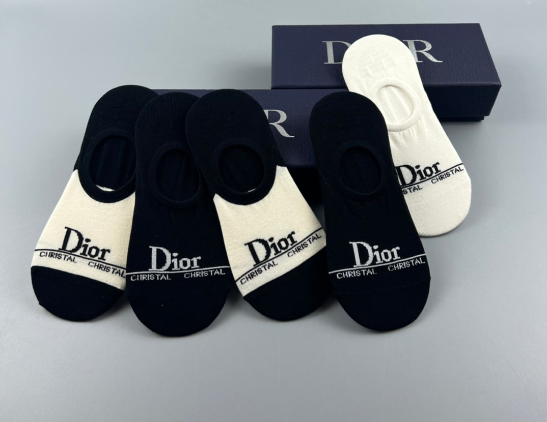 Dior minimal front lettering ankle socks - view 5