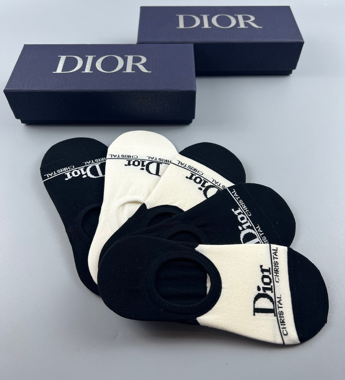 Dior minimal front lettering ankle socks - view 3