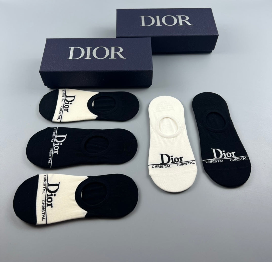 Dior minimal front lettering ankle socks - view 4