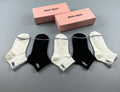 Miu Miu fine contrast cuff ankle socks, image 1