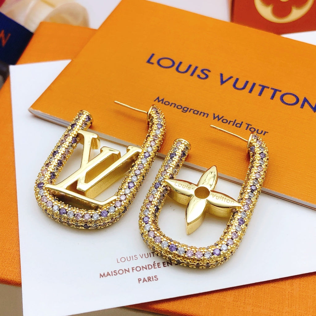 Louis Vuitton Gold-Tone Multicolor Crystal Accent Earrings - album image 5