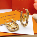 Louis Vuitton Gold-Tone Multicolor Crystal Accent Earrings - album image 1