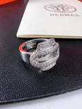 Hermès Silver-Tone Crystal Anchor-Link Ring - album image 1