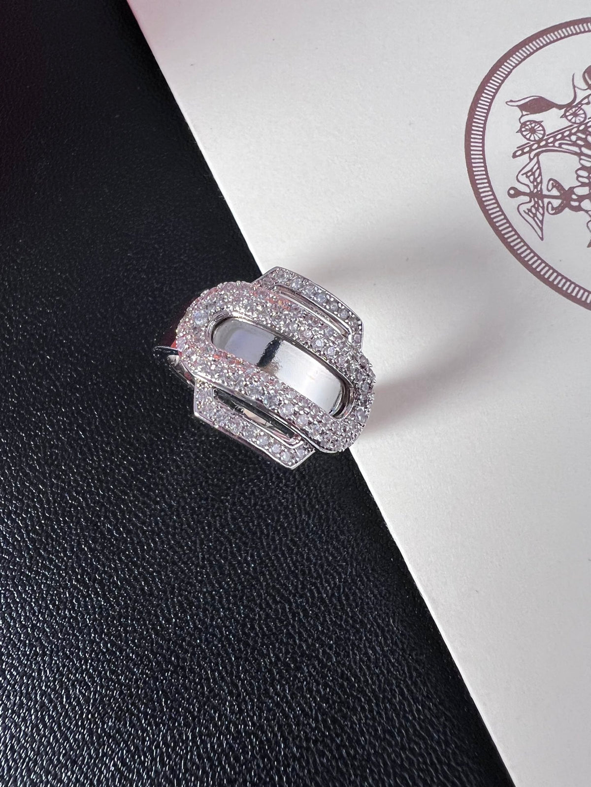 Hermès Silver-Tone Crystal Anchor-Link Ring - album image 2