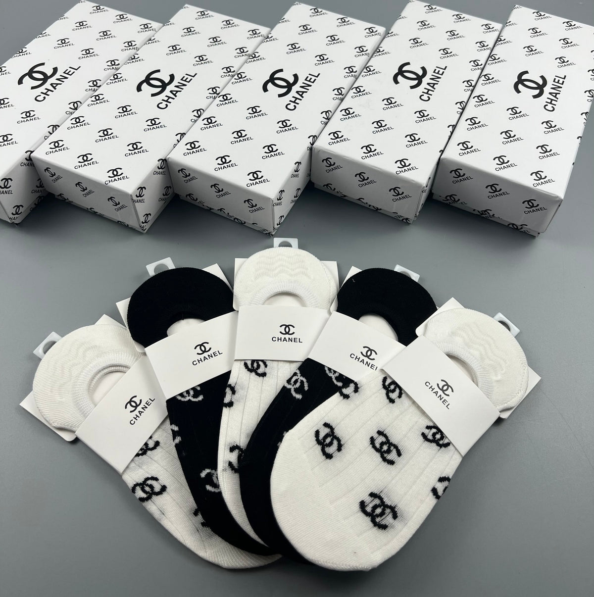 Chanel low cut repeated emblem ankle socks - view 3