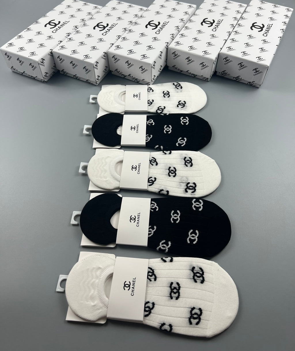 Chanel low cut repeated emblem ankle socks - view 9