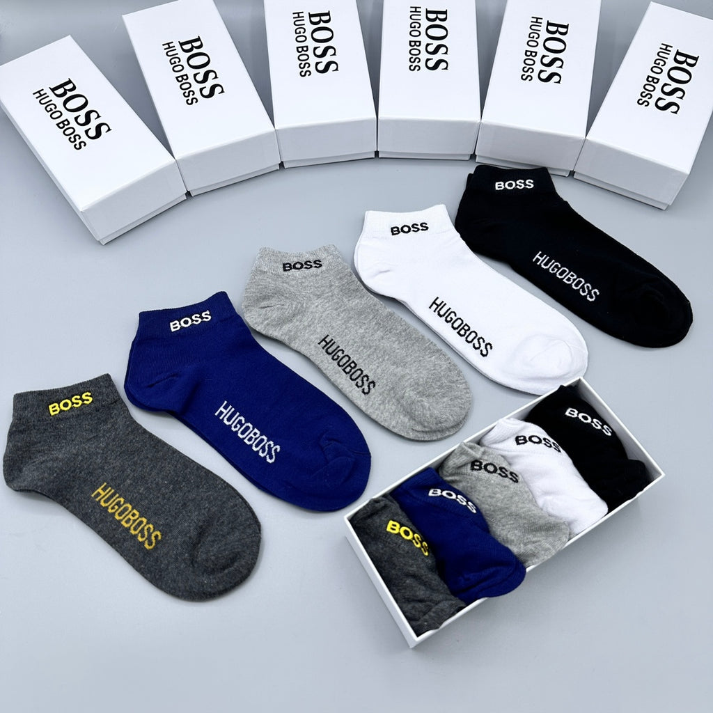 BOSS Side Wordmark Ankle Socks with Contrasting Lettering - image 4
