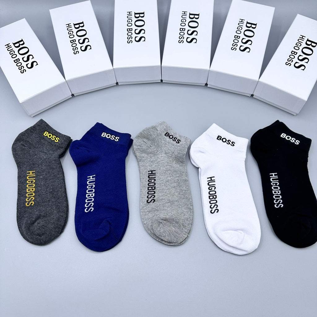 BOSS Side Wordmark Ankle Socks with Contrasting Lettering - image 3