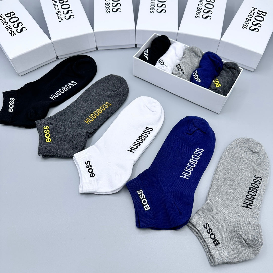 BOSS Side Wordmark Ankle Socks with Contrasting Lettering - image 9