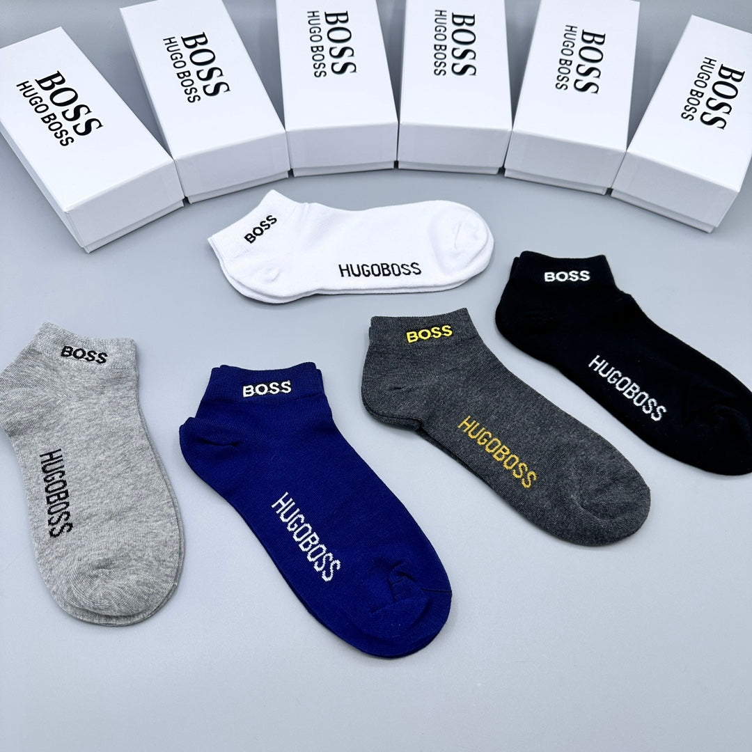 BOSS Side Wordmark Ankle Socks with Contrasting Lettering - image 8