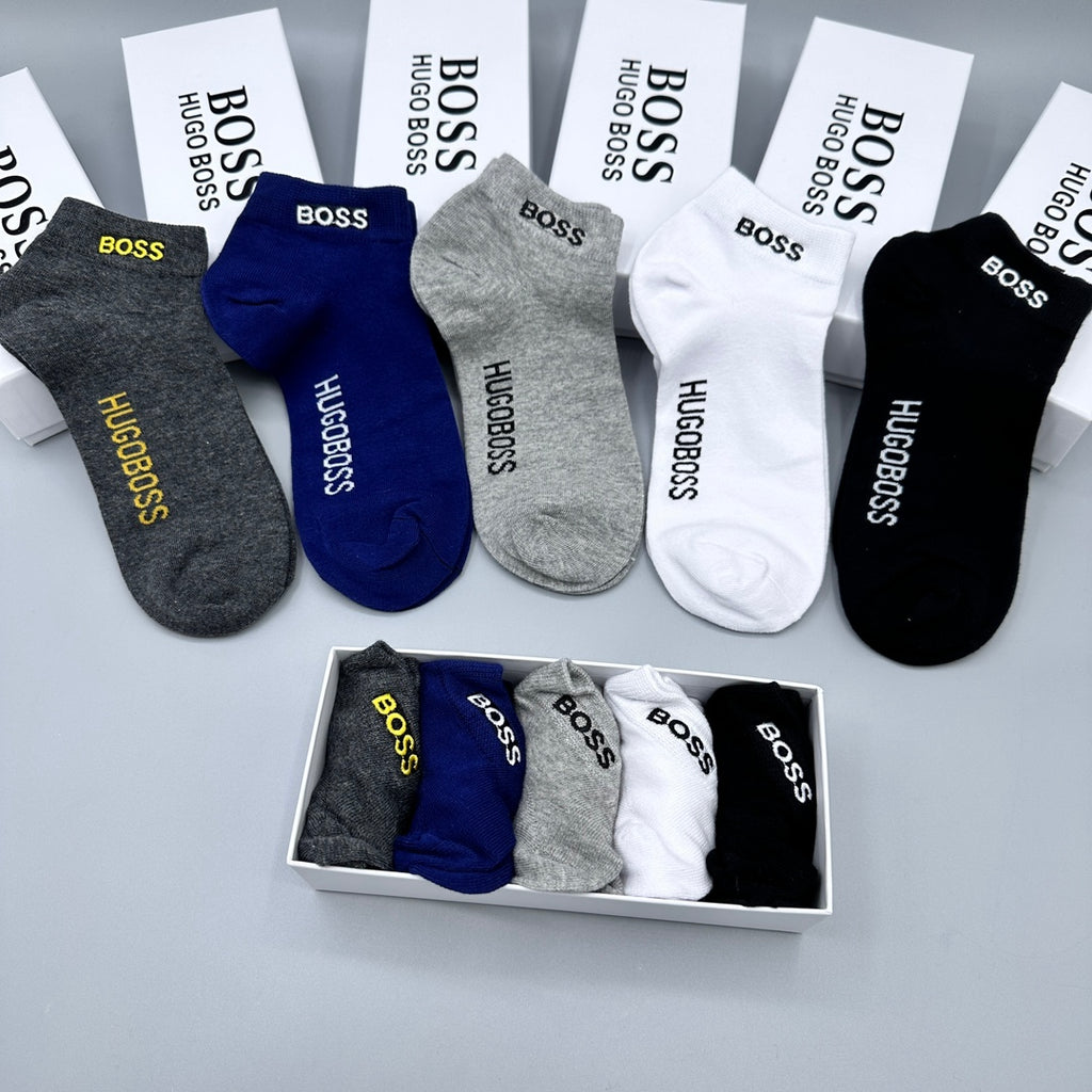 BOSS Side Wordmark Ankle Socks with Contrasting Lettering - image 7