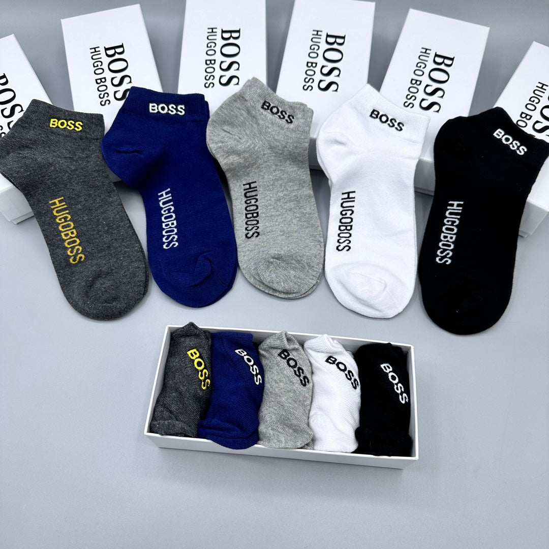 BOSS Side Wordmark Ankle Socks with Contrasting Lettering - image 7