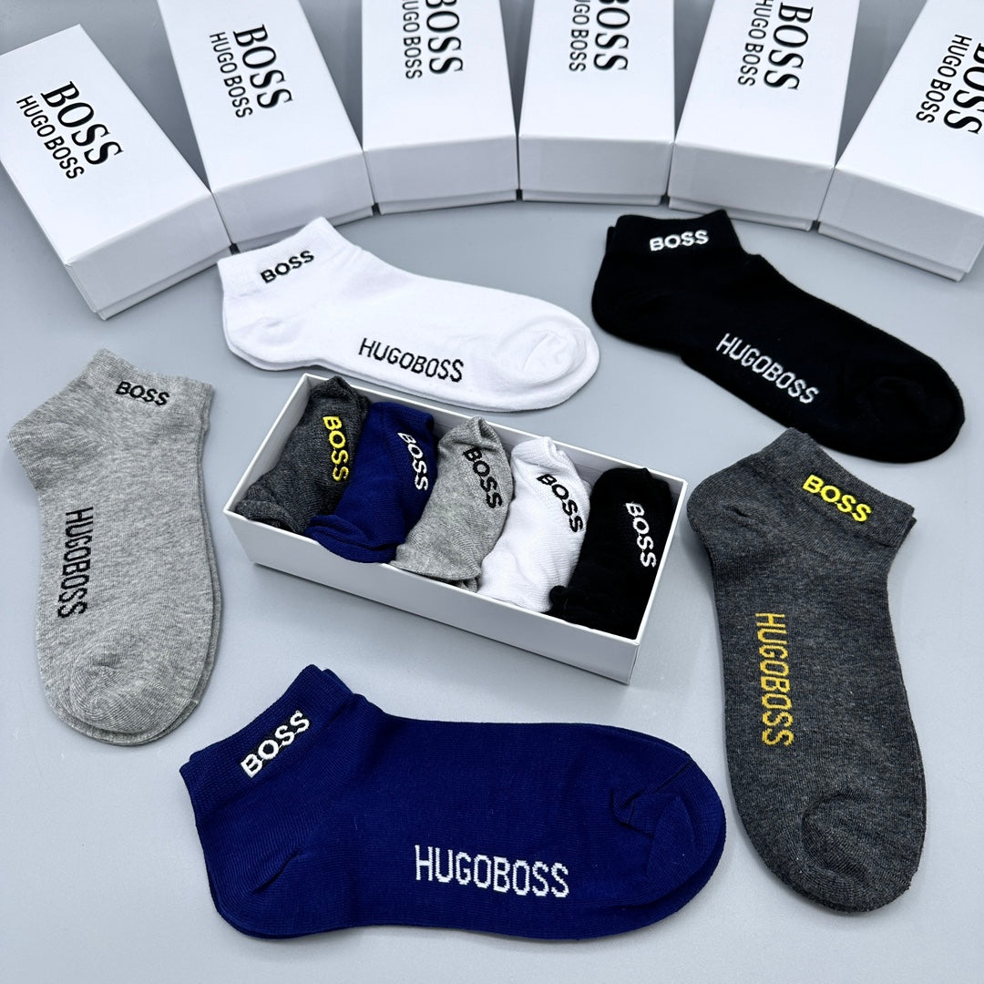 BOSS Side Wordmark Ankle Socks with Contrasting Lettering - image 5