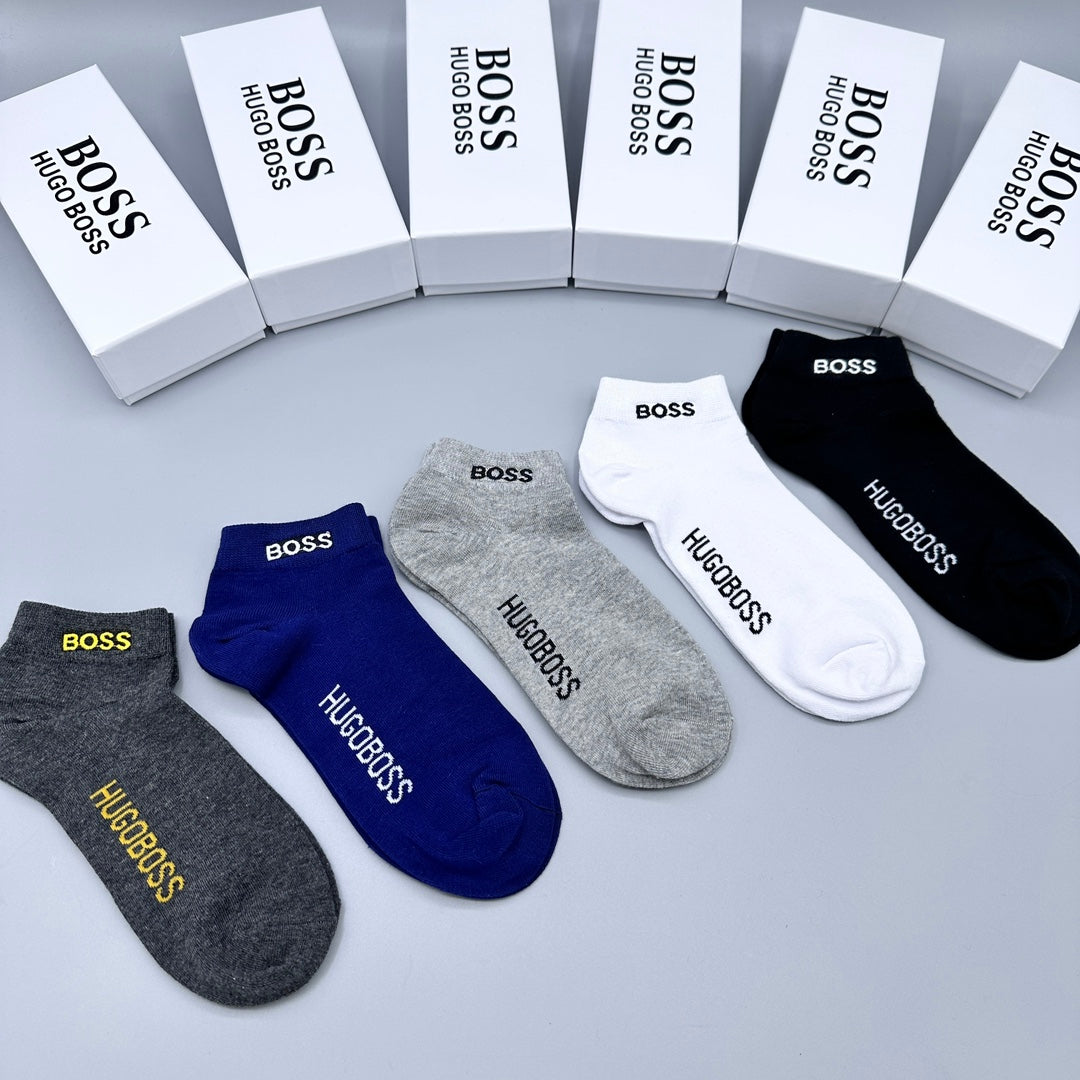 BOSS Side Wordmark Ankle Socks with Contrasting Lettering - image 2