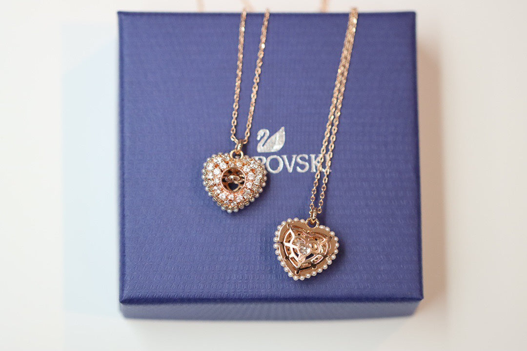 Swarovski Rose Gold-Tone Double-Heart Pendant Necklace - album image 7