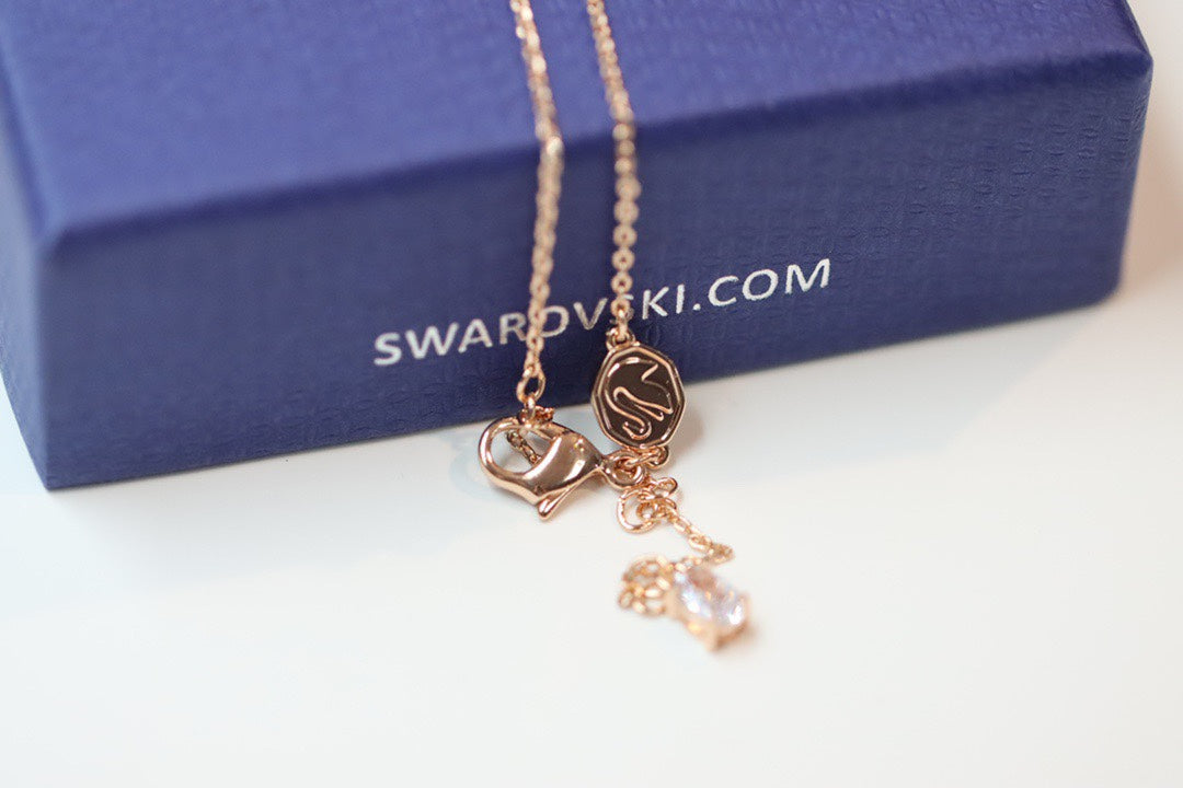 Swarovski Rose Gold-Tone Double-Heart Pendant Necklace - album image 6