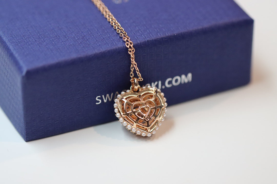 Swarovski Rose Gold-Tone Double-Heart Pendant Necklace - album image 4