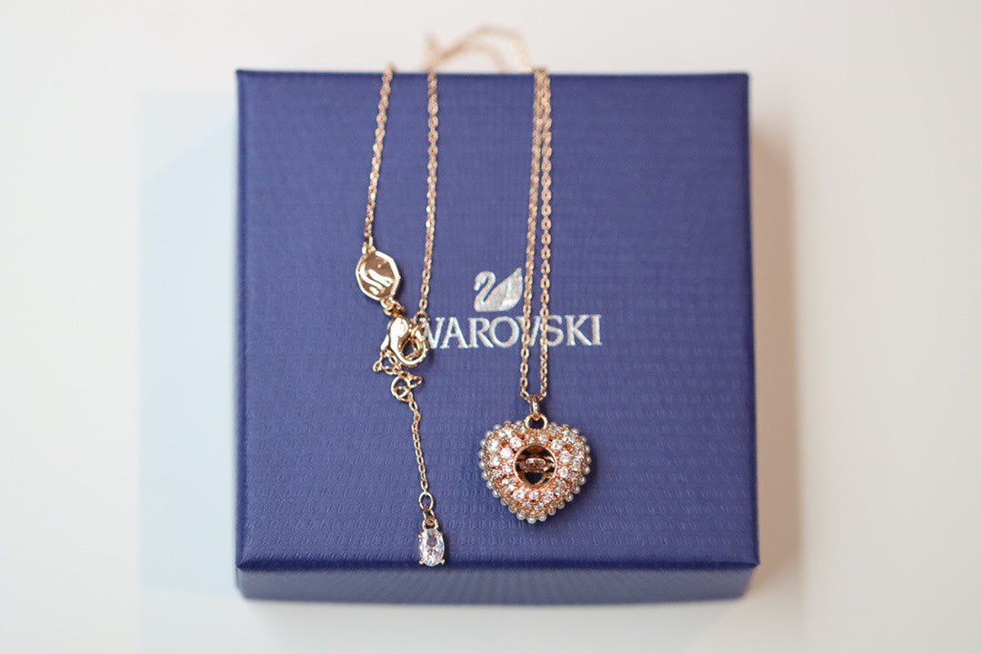 Swarovski Rose Gold-Tone Double-Heart Pendant Necklace - album image 9