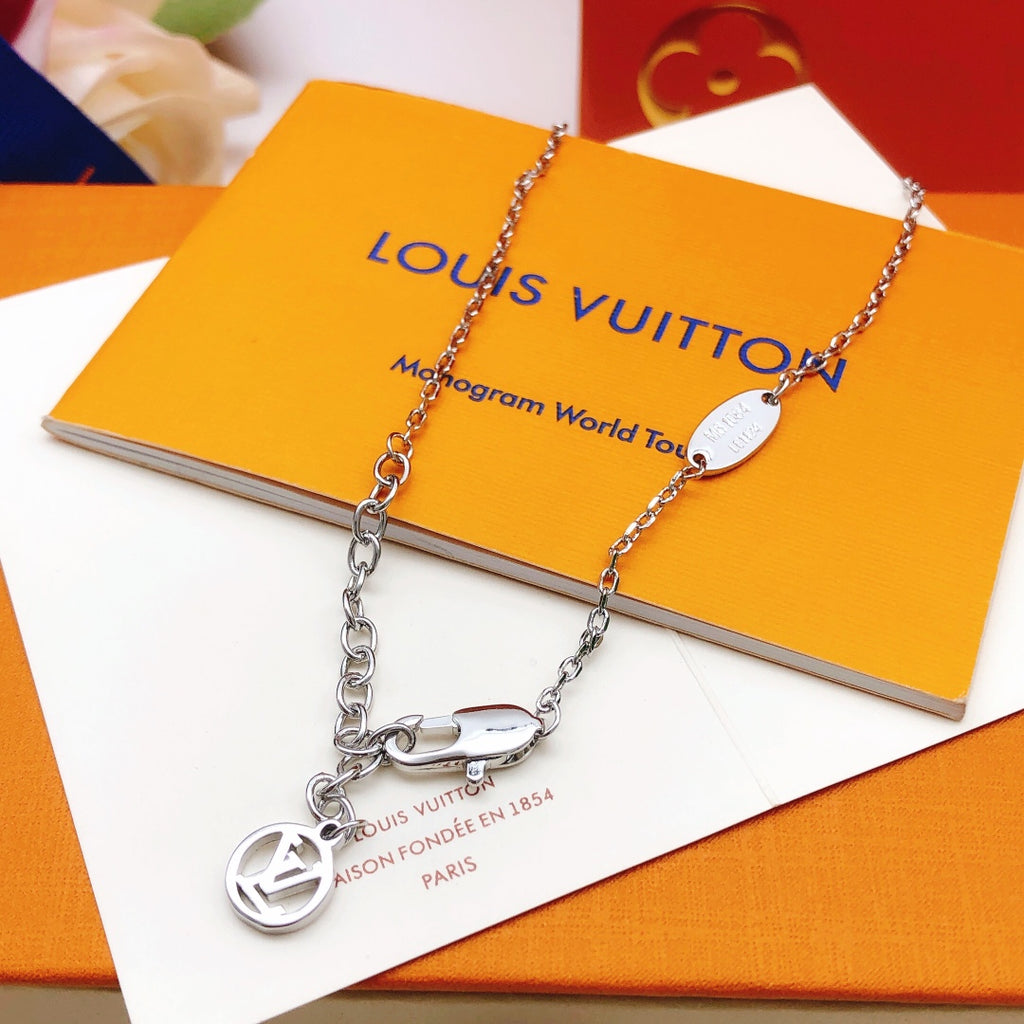 Louis Vuitton Silver-Tone Monogram Diamond-Shape Necklace - album image 5
