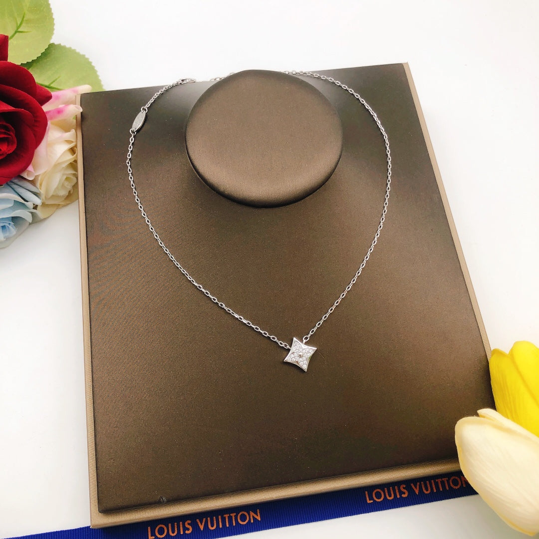 Louis Vuitton Silver-Tone Monogram Diamond-Shape Necklace - album image 6