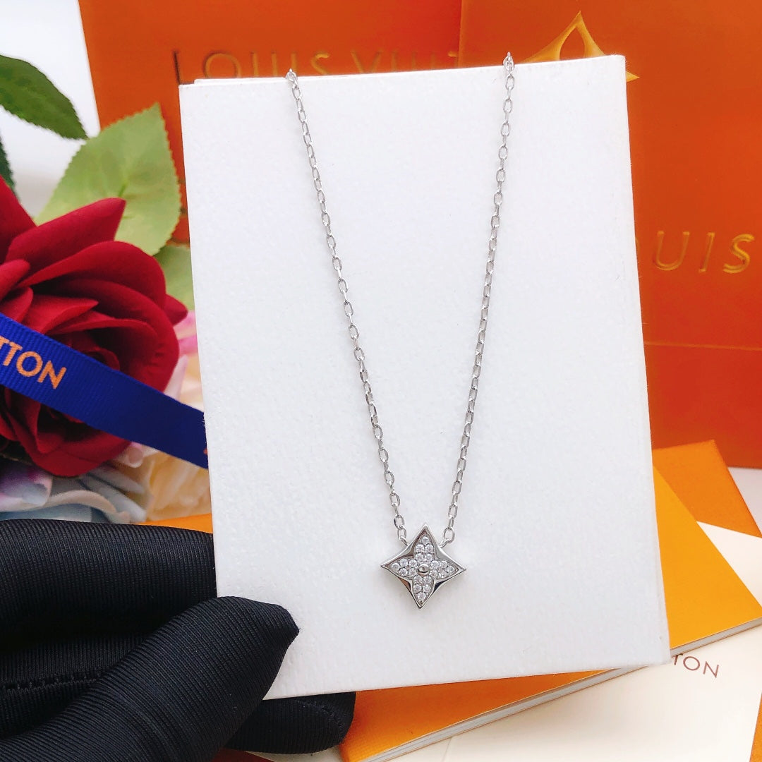 Louis Vuitton Silver-Tone Monogram Diamond-Shape Necklace - album image 4