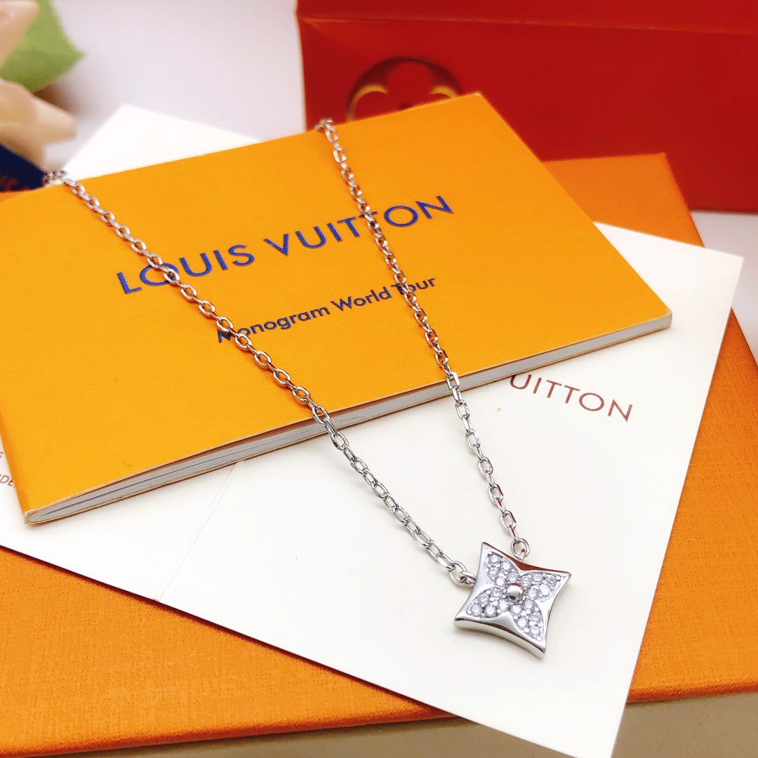 Louis Vuitton Silver-Tone Monogram Diamond-Shape Necklace - album image 2