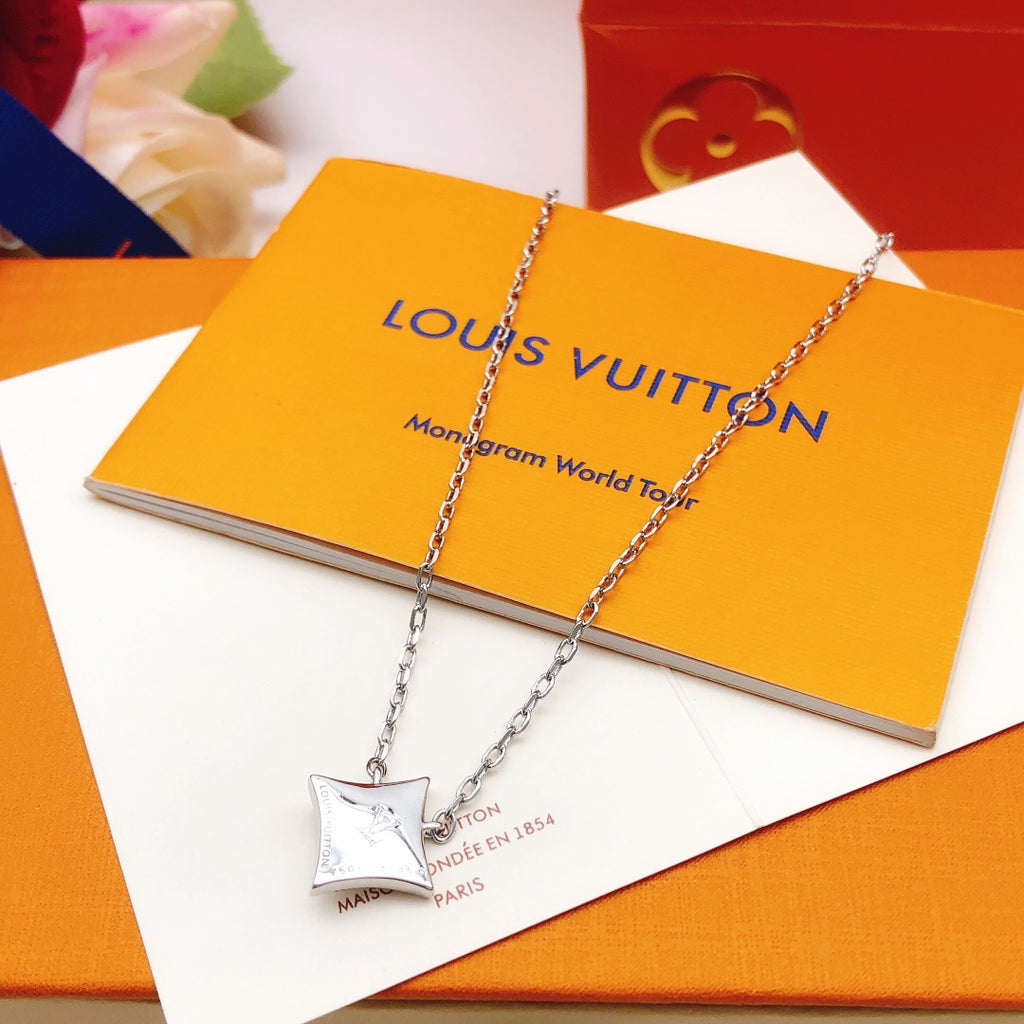 Louis Vuitton Silver-Tone Monogram Diamond-Shape Necklace - album image 3
