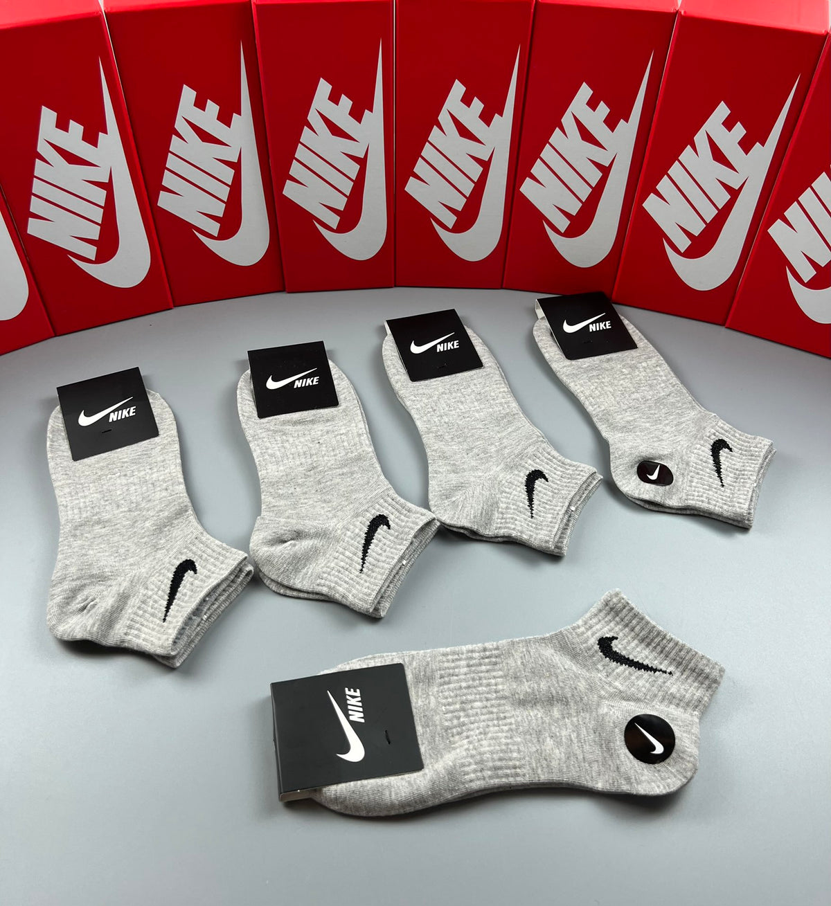 Nike heather gray swoosh ankle socks, image 3