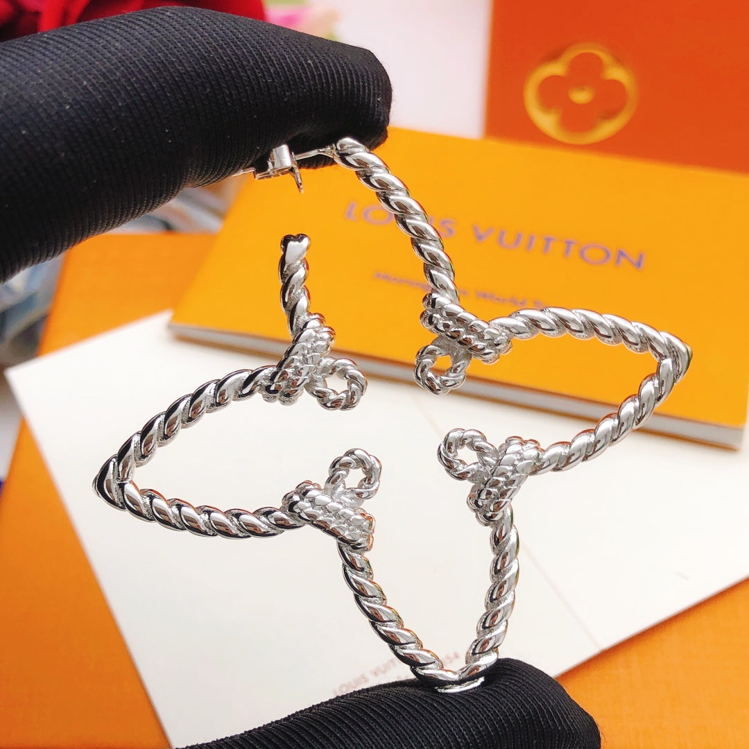 Louis Vuitton Silver-Tone Twisted Earrings - album image 5
