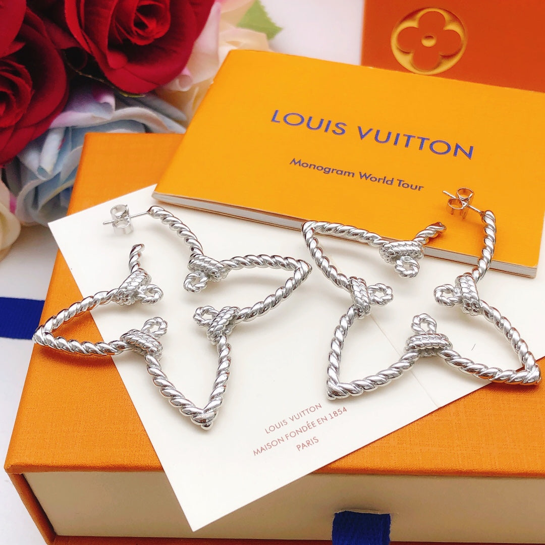 Louis Vuitton Silver-Tone Twisted Earrings - album image 4