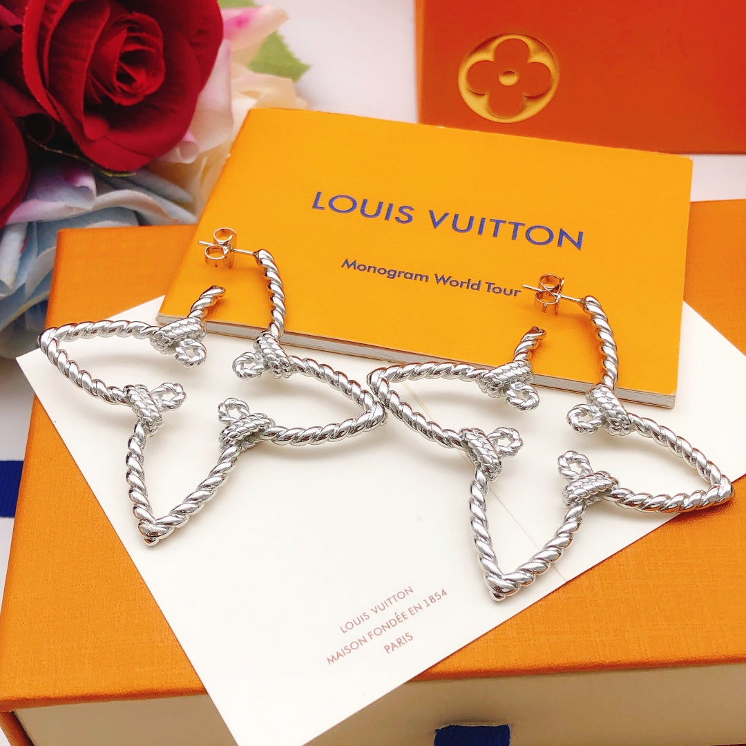 Louis Vuitton Silver-Tone Twisted Earrings - album image 3